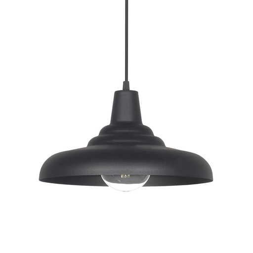 [C-161/30/NT] COLGANTE CHAPA CARRARA 1 LUZ E27 30X16CM NEGRO - FERROLUX