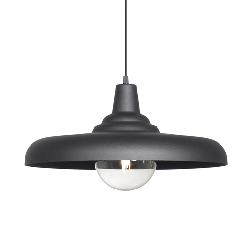 [C-161/40/NT] COLGANTE CHAPA CARRARA 1 LUZ E27 40X16CM NEGRO - FERROLUX