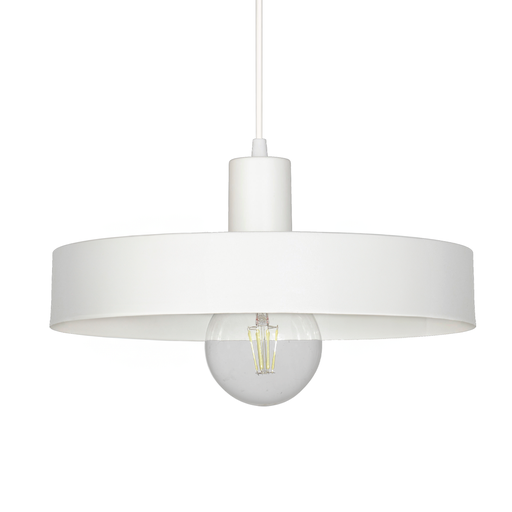 [C-138/40/BT] COLGANTE CHAPA CAGLIARI 1 LUZ E27 40X21CM BLANCO - FERROLUX