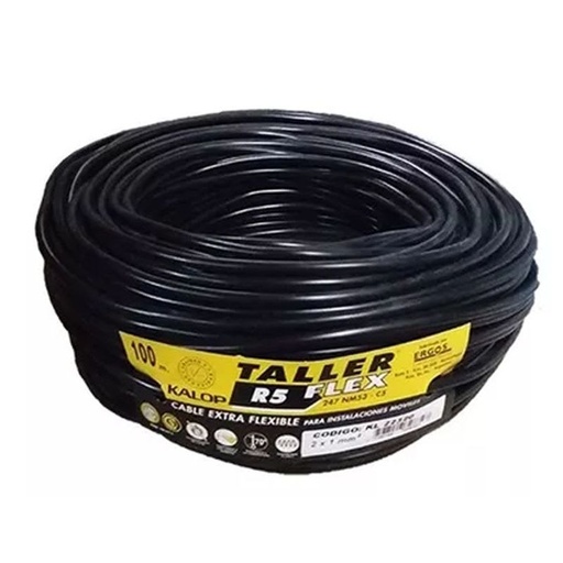 [KL22310] CABLE TIPO TALLER 2 X 0.75MM NEGRO (100MTS) - KALOP 