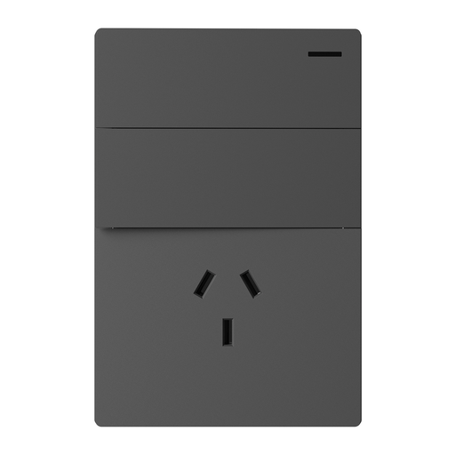 [MILAN-2CN-1TC-G] LLAVE DE LUZ ARMADA 1 TOMA 2 PUNTOS GRIS MILAN BASTIDOR METALICO - MACROLED