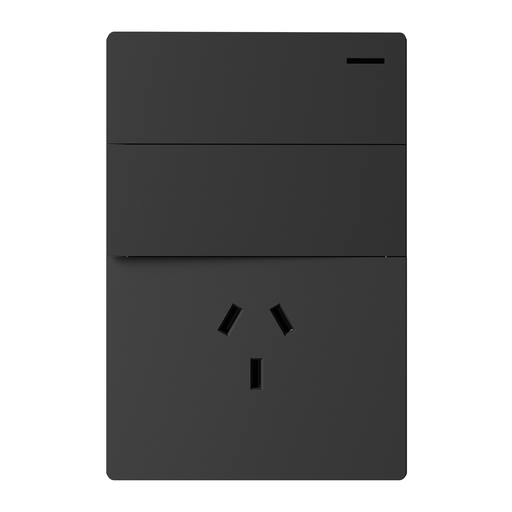 [MILAN-2CN-1TC-N] LLAVE DE LUZ ARMADA 1 TOMA 2 PUNTOS NEGRO MILAN BASTIDOR METALICO - MACROLED