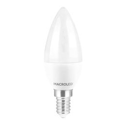 [C37-6-E14-CW] LAMPARA LED VELA 6W LUZ DIA E14  - MACROLED