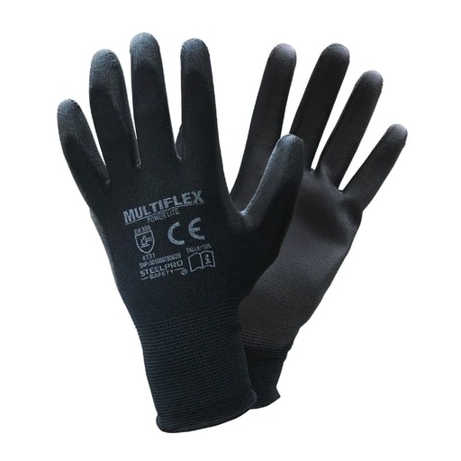 [ZC/301000780357] GUANTE MULTIFLEX PU NEGRO TALLE 8  - STEEL PRO