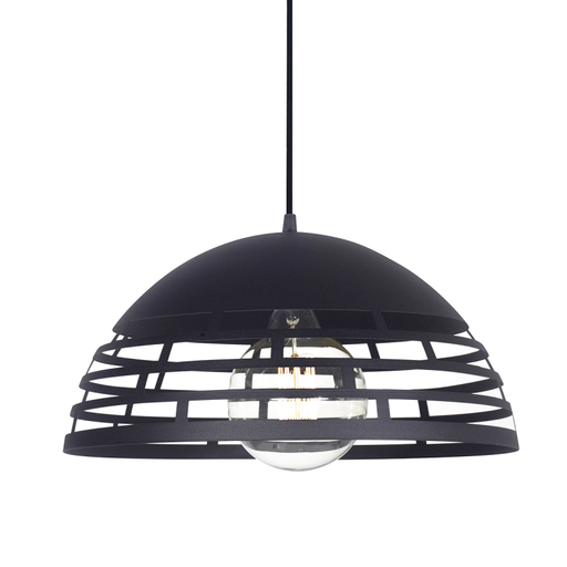 [C-1019/40NG] COLGANTE CHAPA PARLA 42X23CM E27 NEGRO TEXTURADO - FERROLUX