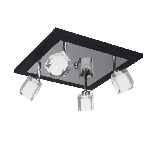 [ST-424N/T] APLIQUE TECHO SIENA 4 LUCES CON TULIPA CUBO G9 NEGRO - FERROLUX