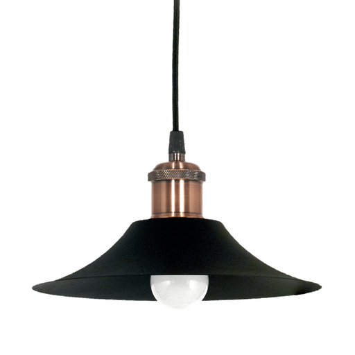 [C-1024N/T] COLGANTE CHAPA PADUA 1 LUZ E27 NEGRO - FERROLUX